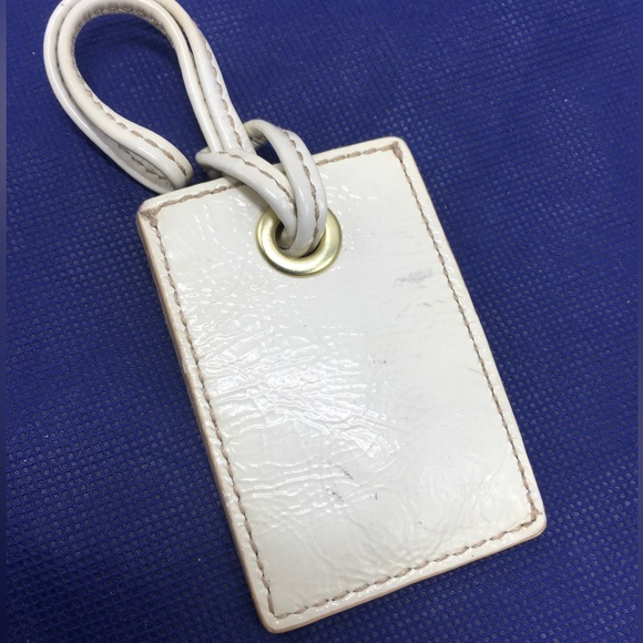 Coach Patent Crinkle Leather Gold Lettering ID Tag Luggage Tag - Picture 3 of 6